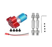 RC Voiture Pièce pour WPL pour MN Boîte Vitesses Entièrement Métal avec Dents en Métal 370 Moteurs Engrenages Semi Remorques Militaires pour Camionnettes Arbres Transmission(Red)