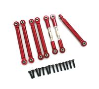RC Voiture Pièce pour ZD pour Racing DBX-10 1/10 RC Voiture Télécommande Tige De Traction Ensemble 7 Pièces Zéro Métal Accessoires Mise À Niveau Rechange Réparation(Red)
