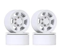 RC Voiture Pneus Jantes pour Axial 90069 D90 TF2 pour Tamiya CC01 LC70 pour MST pour JIMNY 4 Pièces en Plastique 1.55 "Jante De Roue Beadlock pour Voiture sur Chenilles 1/10 RC(White)