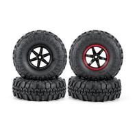 RC Voiture Pneus Jantes pour Axial SCX10 pour Tamiya CC01 D90 TF2 4 Pièces Jantes en Plastique De 1,9 Pouces avec Pneus Caoutchouc 110 Mm 1/10 RC Crawler Car