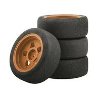 RC Voiture Pneus Jantes pour Tamiya TT01 TT01E TT02 TT02B XV01 TA06 pour PTG-2 1/10 rc Car Upgrades Parts Accessories 4Pcs Rubber Tire Wheel Tyre(Brown)