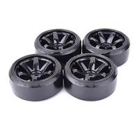 RC Voiture Pneus Jantes pour Tras D4 pour HSP pour HPI pour Sakura TT01 pour Tamiya 1/10 RC Drift on-Road Wheel Pneu À Motif Dur 4 Pièces(Black)