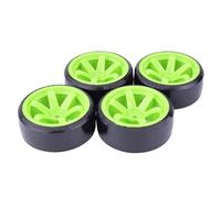 RC Voiture Pneus Jantes pour Tras D4 pour HSP pour HPI pour Sakura TT01 pour Tamiya pour Drifting 4PCS 1/10 RC Drift on-Road Wheel Pneu rc Car Accessoires(Green)