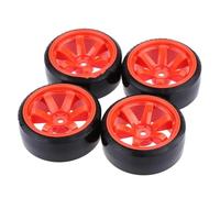 RC Voiture Pneus Jantes pour Tras D4 pour HSP pour HPI pour Sakura TT01 pour Tamiya pour Drifting 4PCS 1/10 RC Drift on-Road Wheel Pneu rc Car Accessoires(Red)