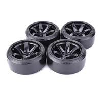 RC Voiture Pneus Jantes pour Tras D4 pour HSP pour HPI pour Sakura TT01 pour Tamiya pour Drifting 4PCS 1/10 RC Drift on-Road Wheel Pneu rc Car Accessoires(Black)