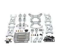 RC Voitures Jouets Pour WLtoys 104001 104002 1/10 Métal Modification La Coupelle Direction Support D'amortisseur Bras Oscillant Ensemble 11 Pièces Pièces Voiture Radiocommandée(Silver)