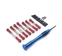 RC Voitures Jouets Pour Wltoys 144002 144001 124016 124017 124018 124019 Métal Ensemble Biellettes Direction Servomoteur Pièces Mise À Niveau Pour Voitures Télécommandées(Red)