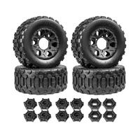 RC Voitures Modèles Pneus Caoutchouc 4Pièces 110mm 12-14-17mm Hexagonal pour Traxxas pour Hsp pour Tamiya pour Hpi 1/10 Rc Pièces Mise À Niveau Voiture Camion Court Tout-Terrain(Black,A)