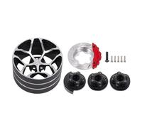 RC Voitures Modèles pour Futaba Émetteur TQI Flysky Noble NB4 X6 X4 SANWA MT44 7PX 4PX RC4GS RC Volant De Commande À Distance en Aluminium pour Voiture(Black)