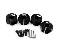 RC Voitures Modèles Pour HSP Pour Tamiya Pour SCX10 Pour Slash 1Jeu D'hexagones Roue Aluminium Épaisseur 5/6/7Mm Moyeu D'entraînement 12Mm Avec Vis Centrage Camion RC Pour Circuit(Black,6mm)