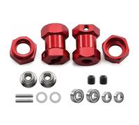 RC Voitures Modèles pour Tamiya DT02 DT03 WR-02 Frog Grasshopper 1/10 Pièces D'amélioration Voitures RC Adaptateur Moyeu Hexagonal Roue 12Mm Références 58354 58346 avec Roulements(Red)