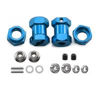 RC Voitures Modèles pour Tamiya DT02 DT03 WR-02 Frog Grasshopper 1/10 Pièces D'amélioration Voitures RC Adaptateur Moyeu Hexagonal Roue 12Mm Références 58354 58346 avec Roulements(Blue)
