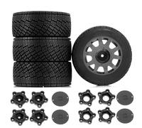 RC Voitures Modèles pour Traxxas pour KM pour FS pour La Course pour Kkpit 1/7-1/10 Pièces Mise À Niveau Voiture RC WRC Pneus Rallye 12-14-17mm Hex(Black)