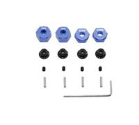 RC Voitures Modèles pour Traxxas pour Slash 2WD 1/10 Pièces Accessoires Voitures RC Axes Moyeu Roue Hexagonaux Métalliques M4 Kit D'écrous Blocage À Bride 1654 3654(Blue 1)