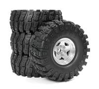 RC Voitures Modèles Pour Traxxas Pour TRX4 D90 D110 Pour Axial Pour SCX10 Pour MST 1/10 4Jantes Beadlock Métalliques 120 Mm Pneus Caoutchouc Pièces Détachées Voitures RC Crawler(Silver)