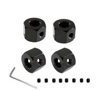 RC Voitures Modèles Pour WPL D12 C14 C24 B14 B16 Pour MN D90 D91 4Pièces Adaptateur Hexagonal Moyeu Roue 5 Mm Vers 12 Mm Raccord Métallique Pièces Mise À Niveau Télécommande(Black)
