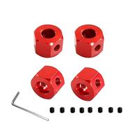 RC Voitures Modèles Pour WPL D12 C14 C24 B14 B16 Pour MN D90 D91 4Pièces Adaptateur Hexagonal Moyeu Roue 5 Mm Vers 12 Mm Raccord Métallique Pièces Mise À Niveau Télécommande(Red)