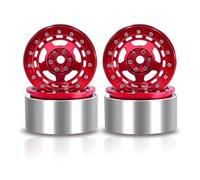 RC Voitures Pièces for Axial for SCX10 for Wraith for Capra RBX10 for Traxxas for TRX4 D90 1/10 4pcs Metal 2.2" Beadlock Wheel Rim Wheel Hub RC Car(Red)