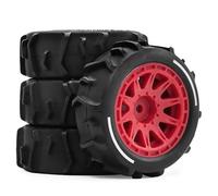 RC Voitures Pièces Pour Arrma Pour Typhon Pour Grom 1/14 Petit Pour Typhon Pour Sable Creuser Neige Plage Pneus RC Mise À Niveau Pièces Rechange(Red)