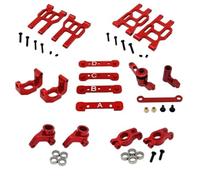 RC Voitures Pièces pour MJX 10303 10304 1/10 RC Voiture Télécommande Métal Modification Roulement Coupelle Direction Avant Arrière Kit Bras Oscillant(Red)