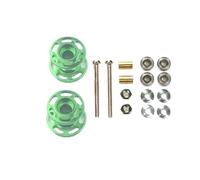 RC Voitures Pièces Pour Tamiya 2 Galets Guidage Doubles Aluminium 12-13 Mm - Référence 95423/94945 - Roues Guidage Creuses Et Légères Pour Mini-voitures 4x4(Green)