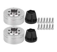 RC Wheel Weights | 2Pcs Stainless Steel Counterweight Set for SCX10II 90046 90047 | Lowers Center of Mass for RC Crawler Cars/Rock Climbing (Black)