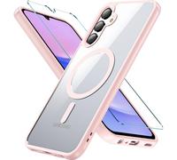 RC1WD Coque de protection magnétique pour Samsung Galaxy A15 5G/4G, compatible avec Magsafe avec verre blindé, anti-chocs, anti-chute, pour l'extérieur - Rose