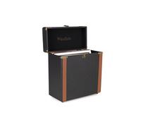 RC37 Etui de Rangement pour Vinyles 33 Tours - Noir avec détails en Laiton, Caisse pour 30 à 35 Disques Vinyles