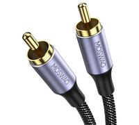 Rca Audio Coaxial Cable (1m),Subwoofer Cable-Cinch Rca,24k Nylon Plated Digital Coaxial Cable For Home Theater,Audio System,Ps3,Wii,Speakers