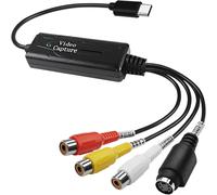 RCA AV vers USB C convertisseur vidéo Carte de Capture Adaptateur 1 Canal AV NTSC PAL vidéo s vidéo/Composite vers USB convertisseur vidéo Audio RCA pour téléphone Portable/PC