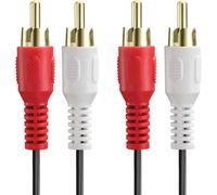 RCA câble (6 FT) 2RCA Mâle à 2RCA MâleStéréo Audio Câble, Composite Audio [Droite/À Gauche] 2 RCA Plug M/M connecteur Rouge et Blanc pour A/V Reciever, amplificateur, projecteur, Home Cinéma