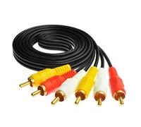 RCA Cable,Composite Audio Video 3 RCA Cable,Gold Plated AV Cable for TV,VCR,DVD,Satellite,Home Theater Receivers-1.5m