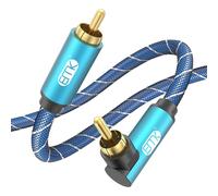 RCA Cable Right Angle Subwoofer Cable 90 Degree RCA Cinch Male to Male Digital Coaxial Cable for Soundbar,Speaker,TV,Amplifier (5M)