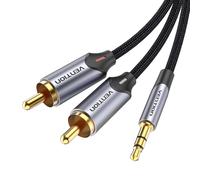 RCA Jack Cable,2M,3.5mm Stereo Jack to 2RCA Male Stereo Audio Cable,Braided Nylon Audio Y Splitter Cable,Auxiliary Cable Compatible with DJ Controller,Hi-Fi Amplifier,Speaker