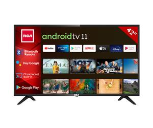 RCA Smart TV Android 42'' / 108 cm, LED Full HD, design sans bordure, triple tuner DVB-T/T2/S/S2/C, HDMI x3, USB x2, CI+, commande vocale & applications de streaming