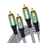 RCA Stereo Cable,2RCA Male to Male Subwoofer Audio RCA Cable Compatible with HDTV,Speakers,Game Consoles,Home Cinema and 2M Hi-Fi Systems