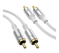 RCA Stereo Cable,RCA Male to Male Stereo Audio Auxiliary Subwoofer Cable 1m,Gold Plated 24K Nylon Braided for Home Theater Audio HDTV Car Speakers.[Y81]