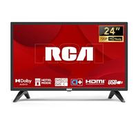 RCA Téléviseur 24 Pouces (TV 60 cm) LED HD pour Chambre Cuisine avec Triple Tuner (DVB-T/T2-C-S/S2), HDMI, VGA, Lecteur Multimédia USB, CI+, Modèle Hôtel (NRB24HF1, 220 Volts)