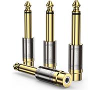 Rca To 1/4 Adapter Mono Ts Male 6.35mm (1/4 Inch) To Rca Audio Conversion Adapter For Headphones,Microphones,Amplifiers,Electric Piano,Guitar And Others (4 Packs)