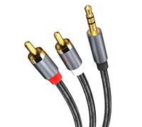 RCA to 3.5 mm Aux Cable 3.5 mm Jack to 2 RCA Male-RCA Y Splitter-Headphone Jack Adapter 1/8 to RCA Audio for Smartphones,MP3,Tablets,Speakers-1.2m