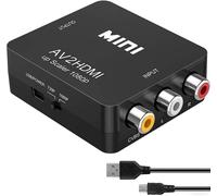 Rca To Hdmi Adapter 1080P Av Audio Video Converter For Ps2 Ps4 Wii Xbox N64 Ps3 Vhs Vcr Tv Dvd - Support Pal/Ntsc With Cable