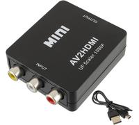 Rca To Hdmi Adapter Av To Hdmi Converter, 1080P Supports Pal/Ntsc Rca Composite Cvbs Audio Video Converter With Usb Cable For Pc/Xbox/Tv/Stb/Vhs/Dvd/Wii(Black)