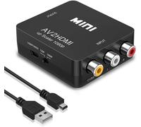 Rca To Hdmi Adapter Av To Hdmi Converter, 3Rca Composite Av To Hdmi Converter Support 1080P With Av Cable And Usb Cable For Pc/Xbox/Ps4/Ps3/Tv/Stb/Vhs/Dvd/Camera/Wii