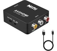 Rca To Hdmi Adapter, Av To Hdmi Converter, Mini Cvbs To Hdmi Audio Video 1080P, Compatible With Xbox 360 Ps2 Ps3 Wii N64 Consoles For Connecting To Hd Tvs And Monitors