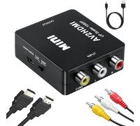 Rca To Hdmi Adapter, Mini Av Rca Cvbs To Hdmi Video Signal Audio Converters Adapter 1080P 720 Compatible With Camera, Xbox 360, Ps2, Ps3, Wii, N64, Gamecube(3)