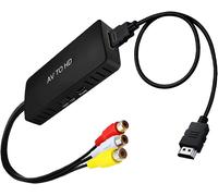 Rca To Hdmi Converter, 720P/1080P Av To Hdmi Adapter Video Audio Converter With Hdml Cable Supports Pal/Ntsc For Ps2 Ps3 Xb0X Snes Stb Vhs Vcr Dvd