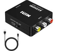 Rca To Hdmi Converter, Av To Hdmi Adapter 1080P Composite Cvbs Video Audio Converter Support Pal/Ntsc With Usb Power Cable For Tv, Pc, Ps2, Ps3, Xbox, Vhs, Vcr,
