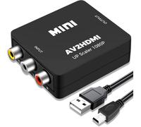Rca To Hdmi Converter, Av To Hdmi Adapter, Rca 1080P Cvbs Composite Audio Video Converter With Usb Power Cable For Camera/Ps2/Snes/Vhs/Xbox/Ps4/Tv/Dvd/Wii/Support Pal/Ntsc