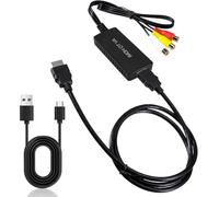 Rca To Hdmi Converter, Rca To Hdmi Converter, 1080P Composite Cvbs Av To Hdmi Hdmi Adapter For Ps2/Xbox/Snes/N64/Vhs/Vcr, Dvd, Supports Pal/Ntsc Video Recorder