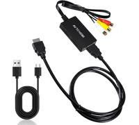 Rca To Hdmi Converter, Rca To Hdmi Converter, Av To Hdmi Converter With Hdmi Cable, Av To Hdmi Adapter For Ps2/Ps3/Xbox/Snes/N64/Stb/Vhs/Vcr, Dvd, Supports Pal/Ntsc, 60Hz